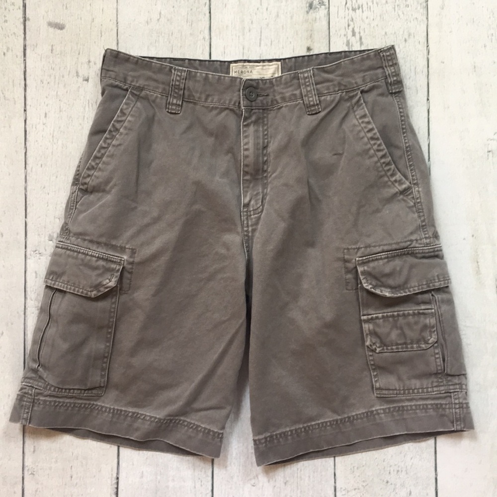 Merona gray broken in chino cargo shorts